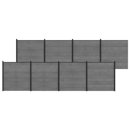 Hek set 1391 x 186 cm WPC en Aluminium Grijs