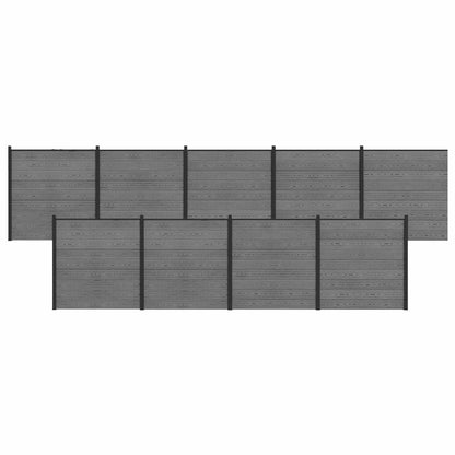 Hek set 1564 x 186 cm WPC en Aluminium Grijs