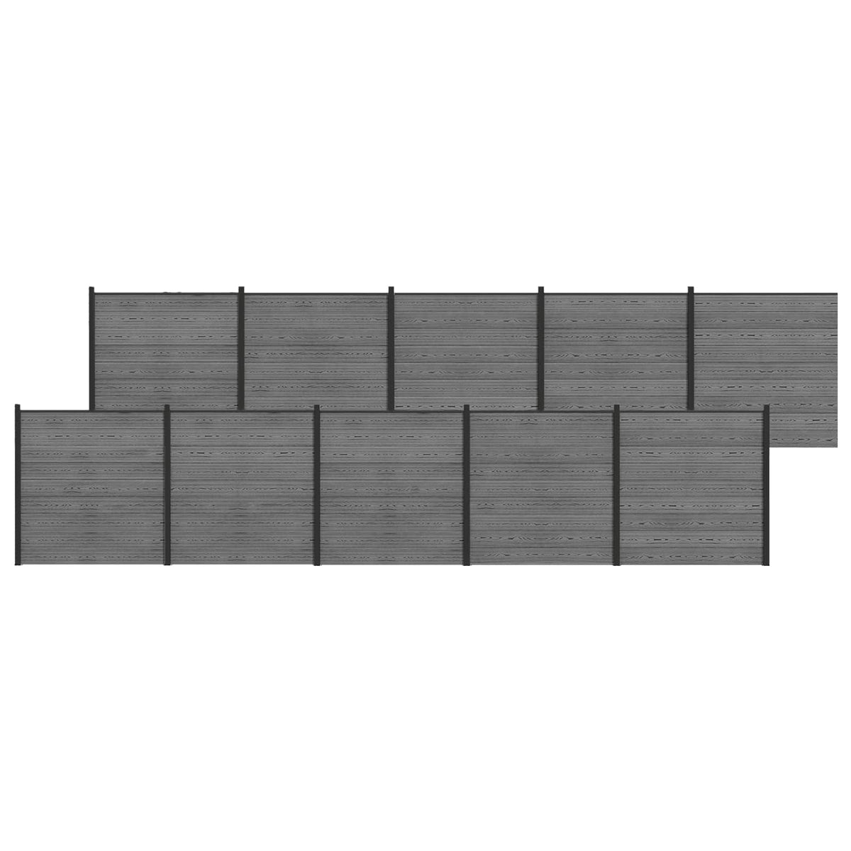 Hek set 1737 x 186 cm WPC en Aluminium Grijs