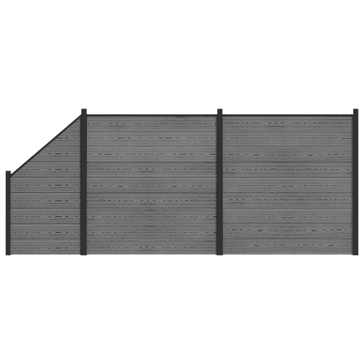 Hek set 446 x 186 cm WPC en Aluminium Grijs