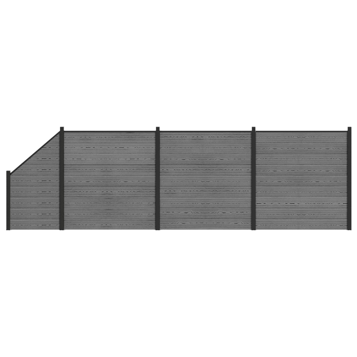 Hek set 619 x 186 cm WPC en Aluminium Grijs