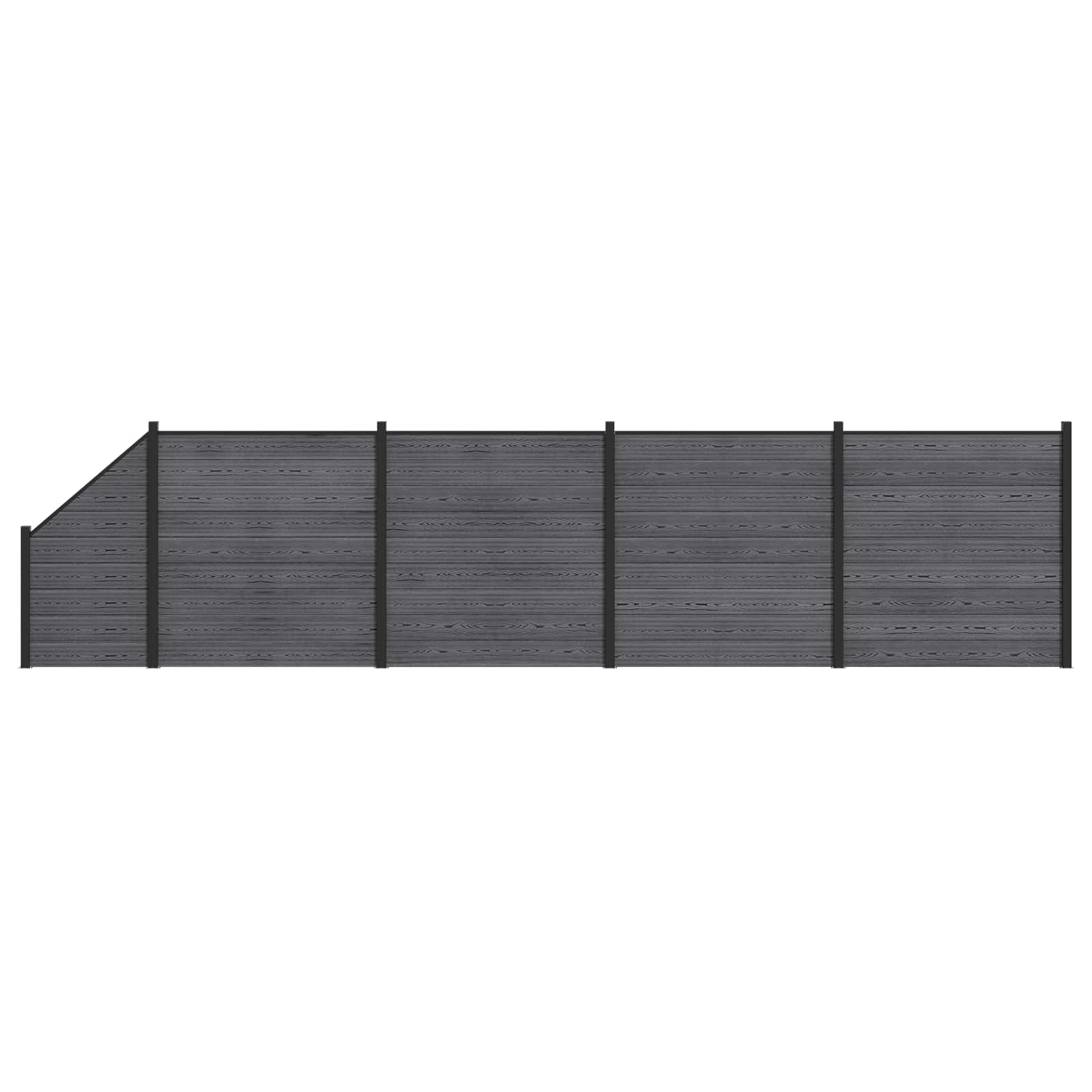 Hekpaneel 5 pcs WPC en Aluminium Grijs