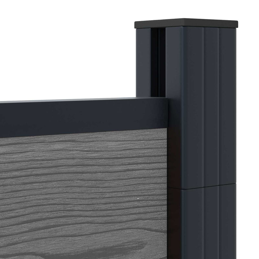 Hekpaneel 6 pcs WPC en Aluminium Grijs