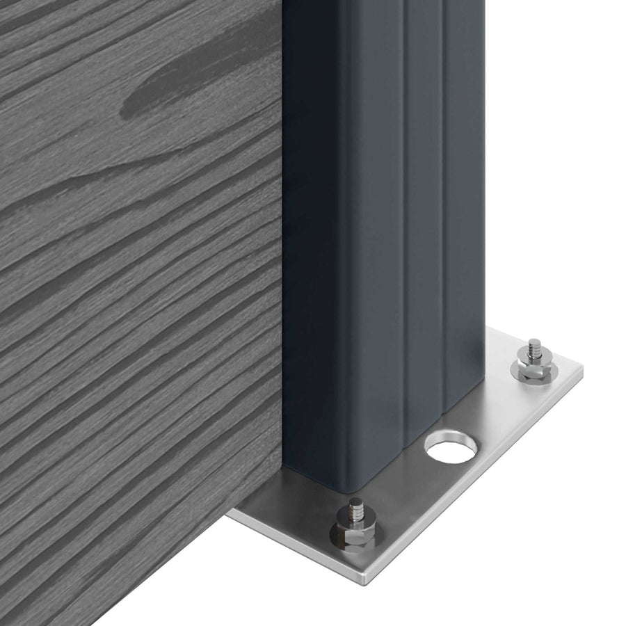 Hekpaneel 6 pcs WPC en Aluminium Grijs