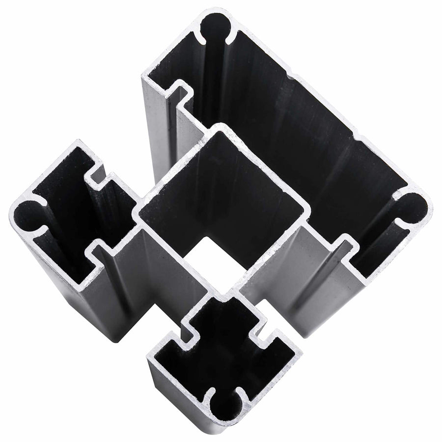 Hekpaneel 6 pcs WPC en Aluminium Grijs