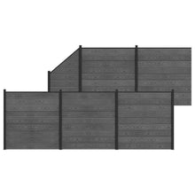 Hekpaneel 6 pcs WPC en Aluminium Grijs
