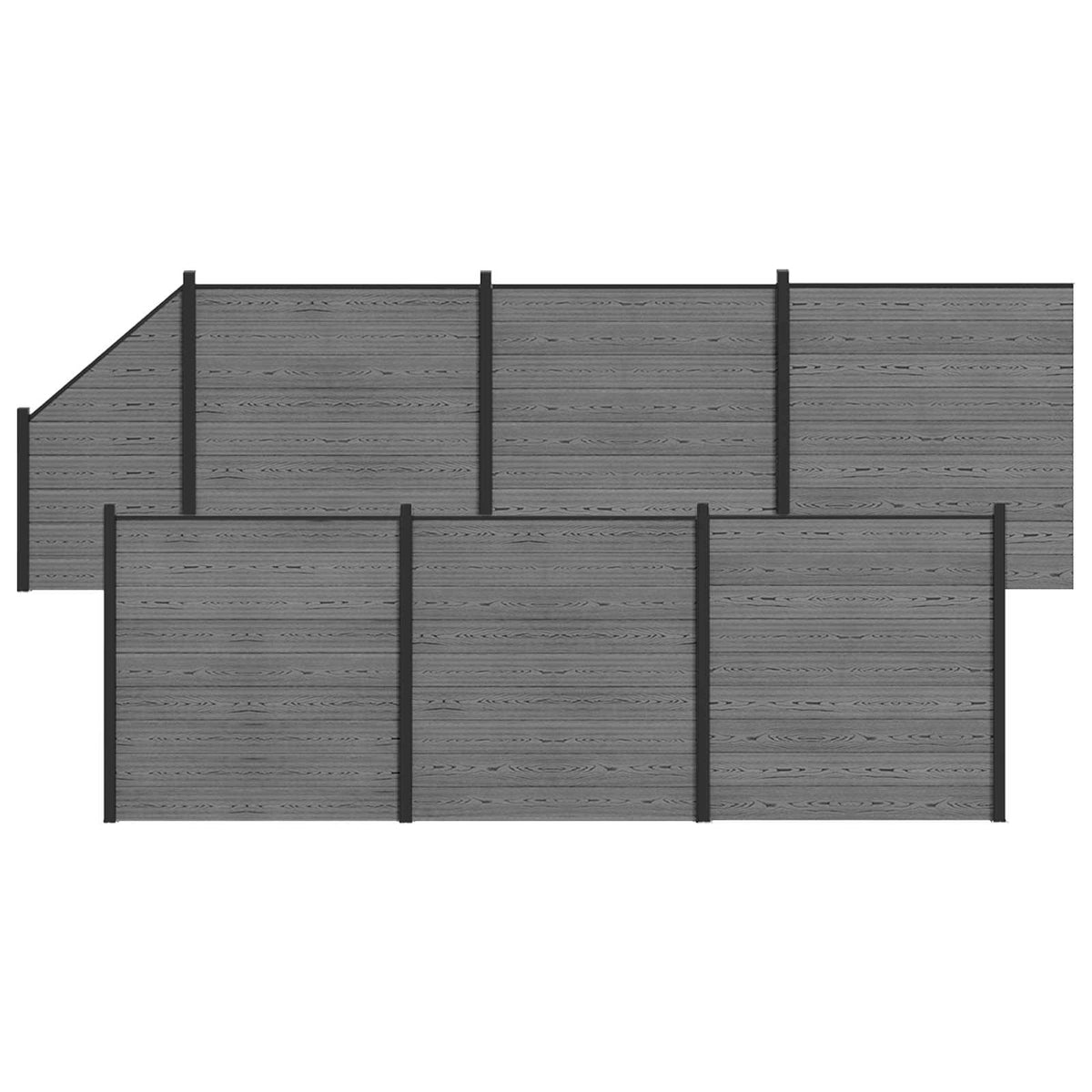 Hek set 1138 x 186 cm WPC en Aluminium Grijs