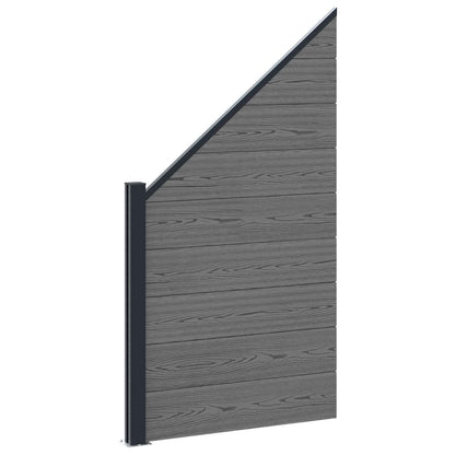 Hek set 1311 x 186 cm WPC en Aluminium Grijs