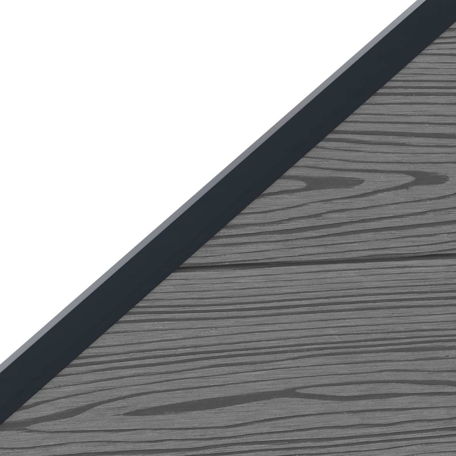Hekpaneel 9 pcs WPC en Aluminium Grijs