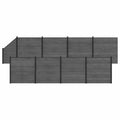 Hekpaneel 9 pcs WPC en Aluminium Grijs