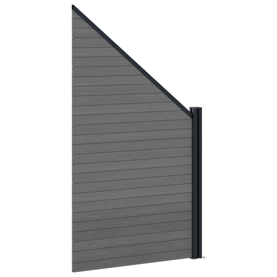 Hekpaneel 9 pcs WPC en Aluminium Grijs