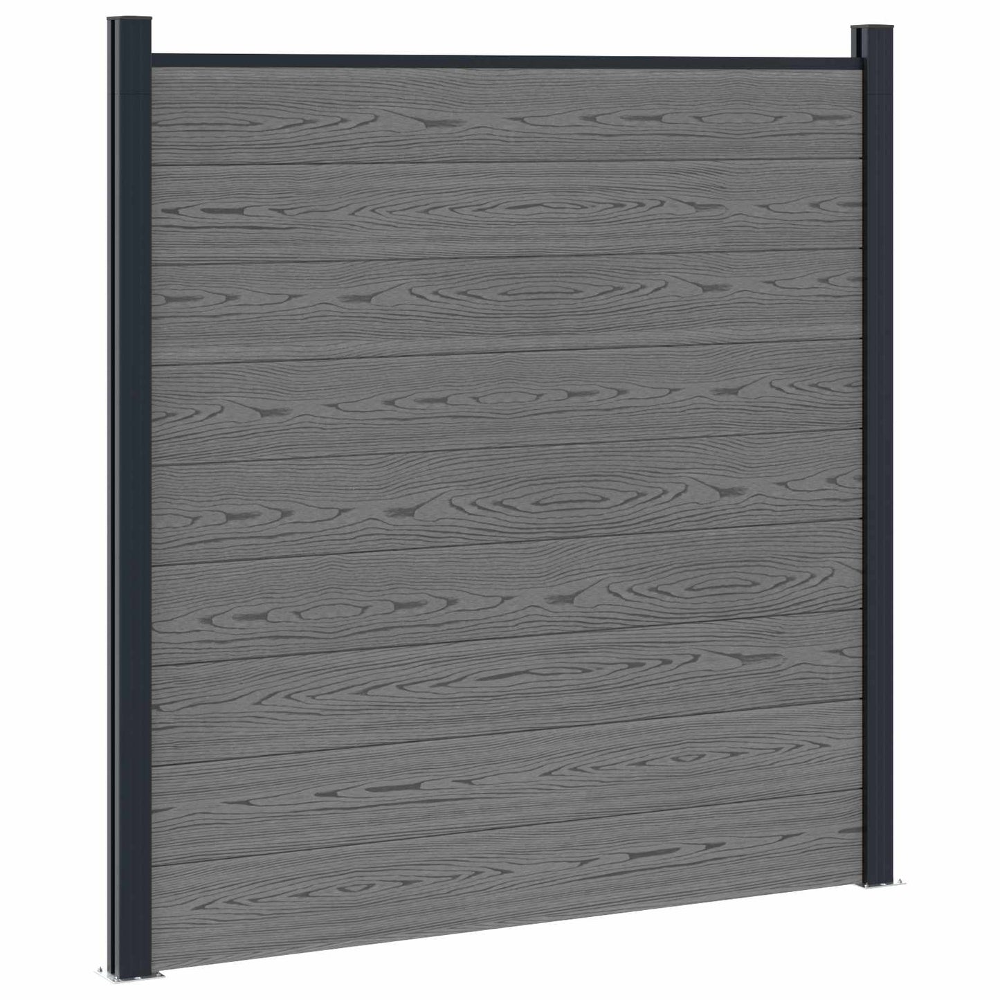 Hekpaneel 10 pcs WPC en Aluminium Grijs