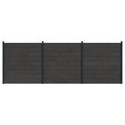 Hekpaneel set 3 stuks WPC aluminium zwart 526x186 cm