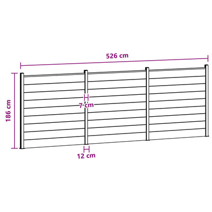 Hekpaneel 3 pcs WPC en Aluminium Zwart