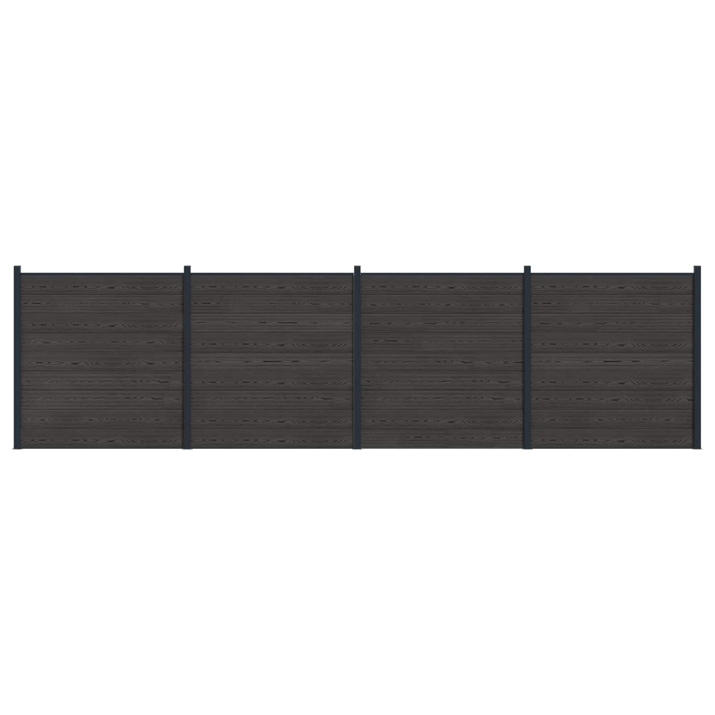 Hekpaneel 4 pcs WPC en Aluminium Zwart