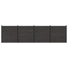 Hekpaneel 4 pcs WPC en Aluminium Zwart