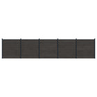 Hekpaneel set 5 stuks WPC aluminium 872x186 cm zwart