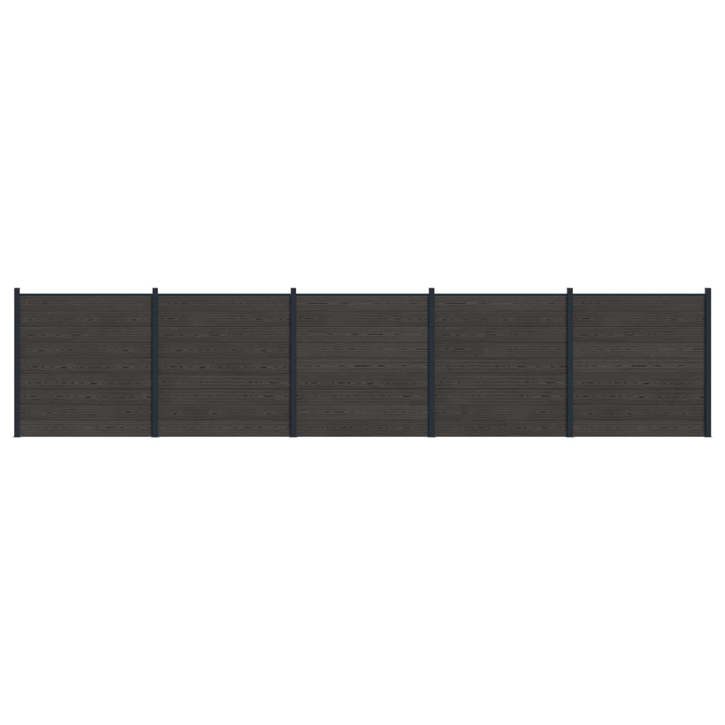 Hekpaneel 5 pcs WPC en Aluminium Zwart