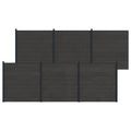 Hekpaneel 6 pcs WPC en Aluminium Zwart