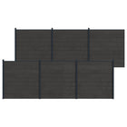 Hekpaneel set 6 stuks WPC aluminium zwart 1045x186 cm