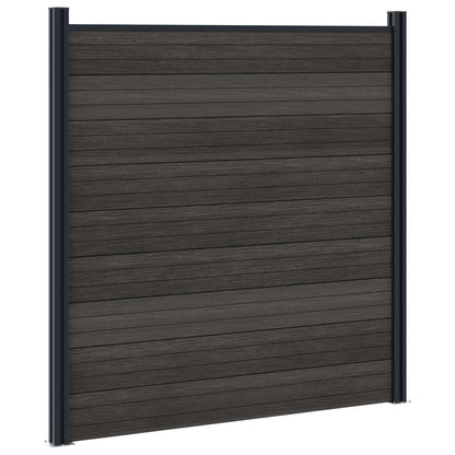 Hekpaneel 6 pcs WPC en Aluminium Zwart