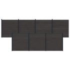 Hekpaneel set 7 stuks WPC aluminium 1218x186 cm zwart