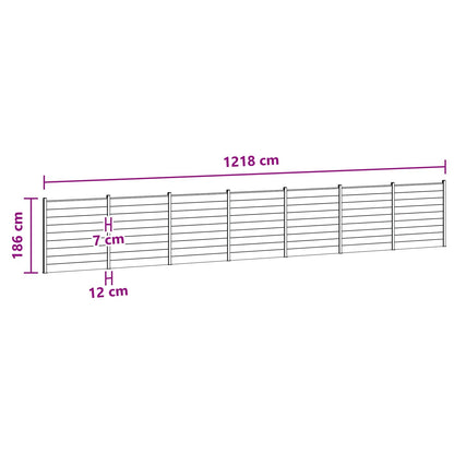 Hekpaneel 7 pcs WPC en Aluminium Zwart