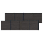 Hekpaneel set 8 stuks WPC aluminium zwart 186 cm hoog