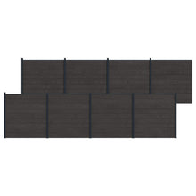 Hekpaneel 8 pcs WPC en Aluminium Zwart