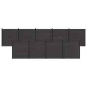 Hekpaneel 9 stuks WPC aluminium zwart