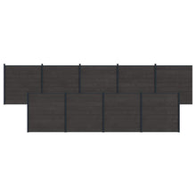 Hekpaneel 9 pcs WPC en Aluminium Zwart