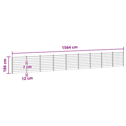 Hekpaneel 9 pcs WPC en Aluminium Zwart