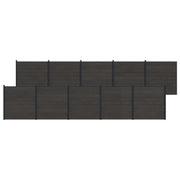Hekpaneel 10 stuks WPC aluminium zwart 1737x186 cm