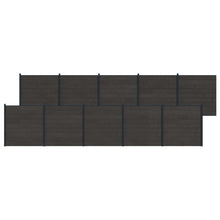 Hekpaneel 10 pcs WPC en Aluminium Zwart