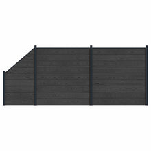 Hekpaneel 3 pcs WPC en Aluminium Zwart