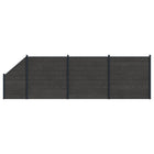 Hekpaneel set 4 stuks WPC aluminium zwart 619x186 cm
