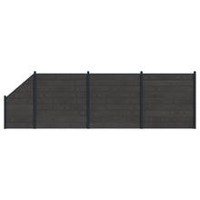 Hekpaneel 4 pcs WPC en Aluminium Zwart