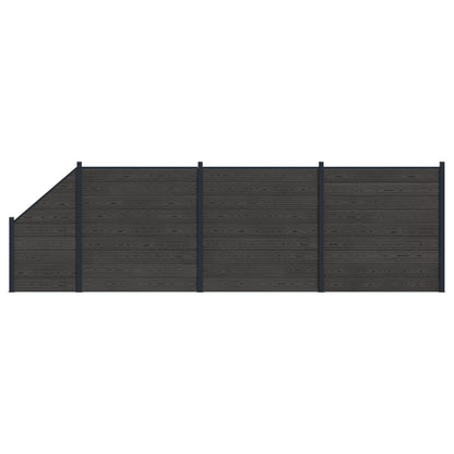 Hekpaneel 4 pcs WPC en Aluminium Zwart