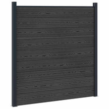 Hekpaneel 4 pcs WPC en Aluminium Zwart