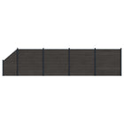Hekpaneel 5 stuks WPC aluminium zwart 792x186 cm