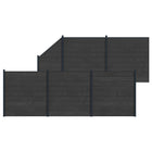 Hekpaneel set 6 stuks WPC aluminium zwart 965x186 cm