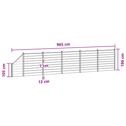 Hekpaneel 6 pcs WPC en Aluminium Zwart