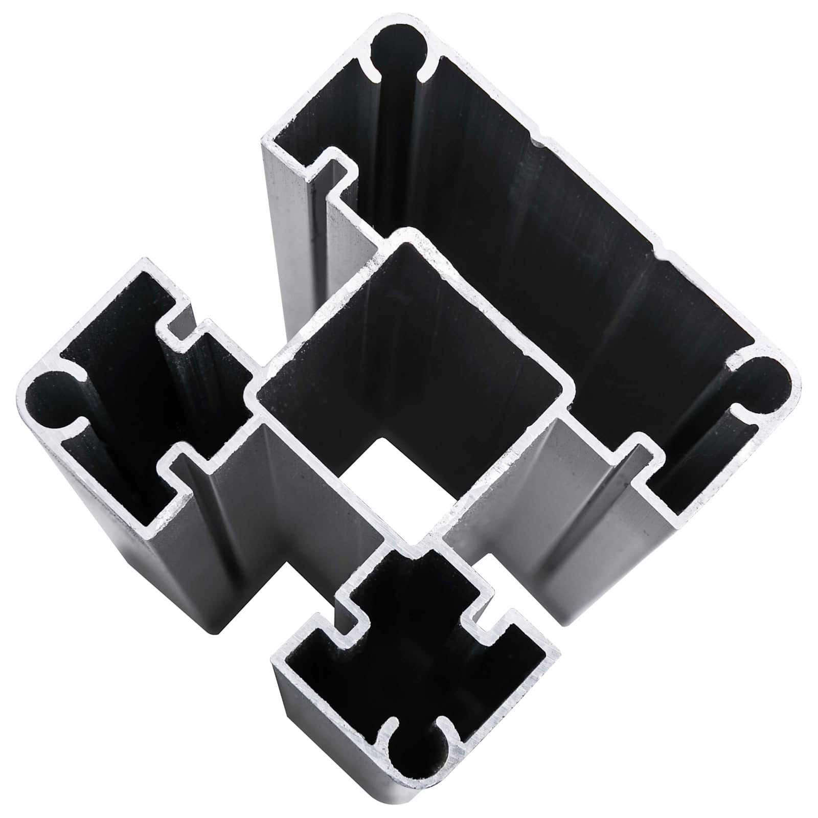 Hekpaneel 7 pcs WPC en Aluminium Zwart
