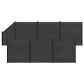 Hekpaneel 7 pcs WPC en Aluminium Zwart