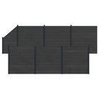 Hekpaneel set 7 stuks WPC aluminium zwart