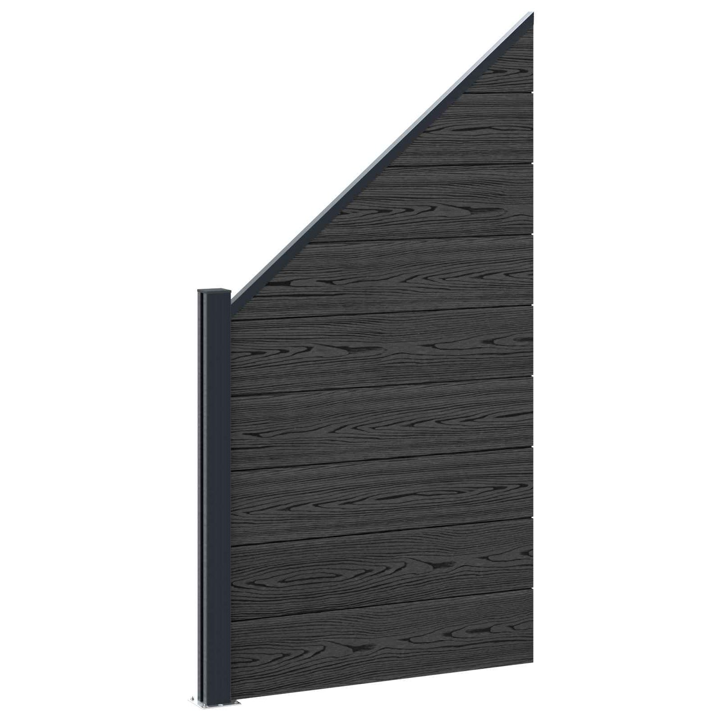 Hekpaneel 7 pcs WPC en Aluminium Zwart