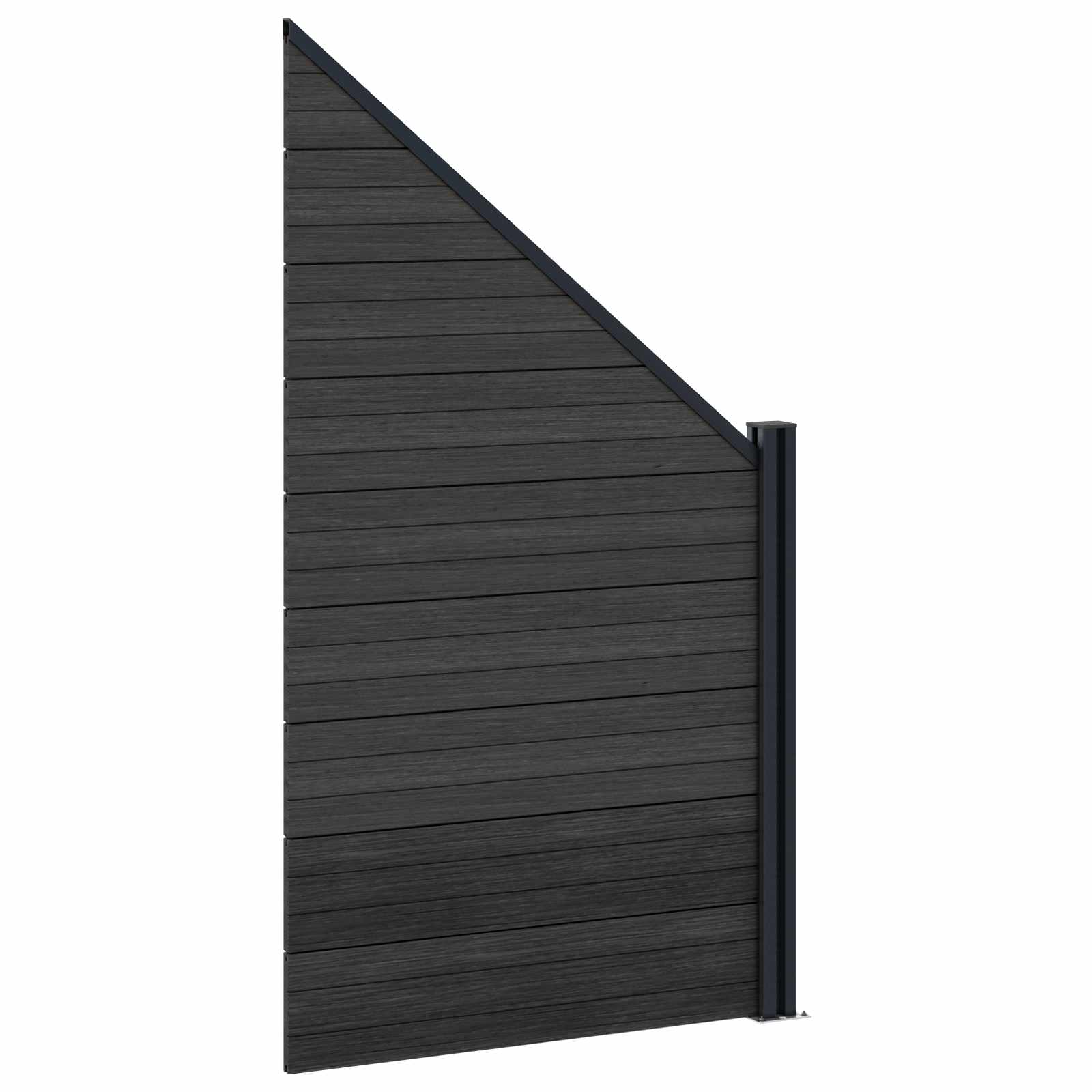 Hekpaneel 7 pcs WPC en Aluminium Zwart