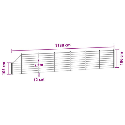 Hekpaneel 7 pcs WPC en Aluminium Zwart