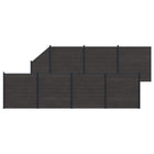 Hekpanelen set 8 stuks WPC aluminium zwart
