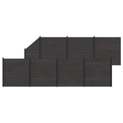 Hekpanelen set 8 stuks WPC aluminium zwart